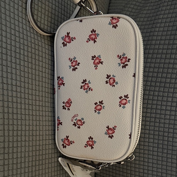 Coach White Floral Crossbody Wristlet Purse - Picture 3 of 5
